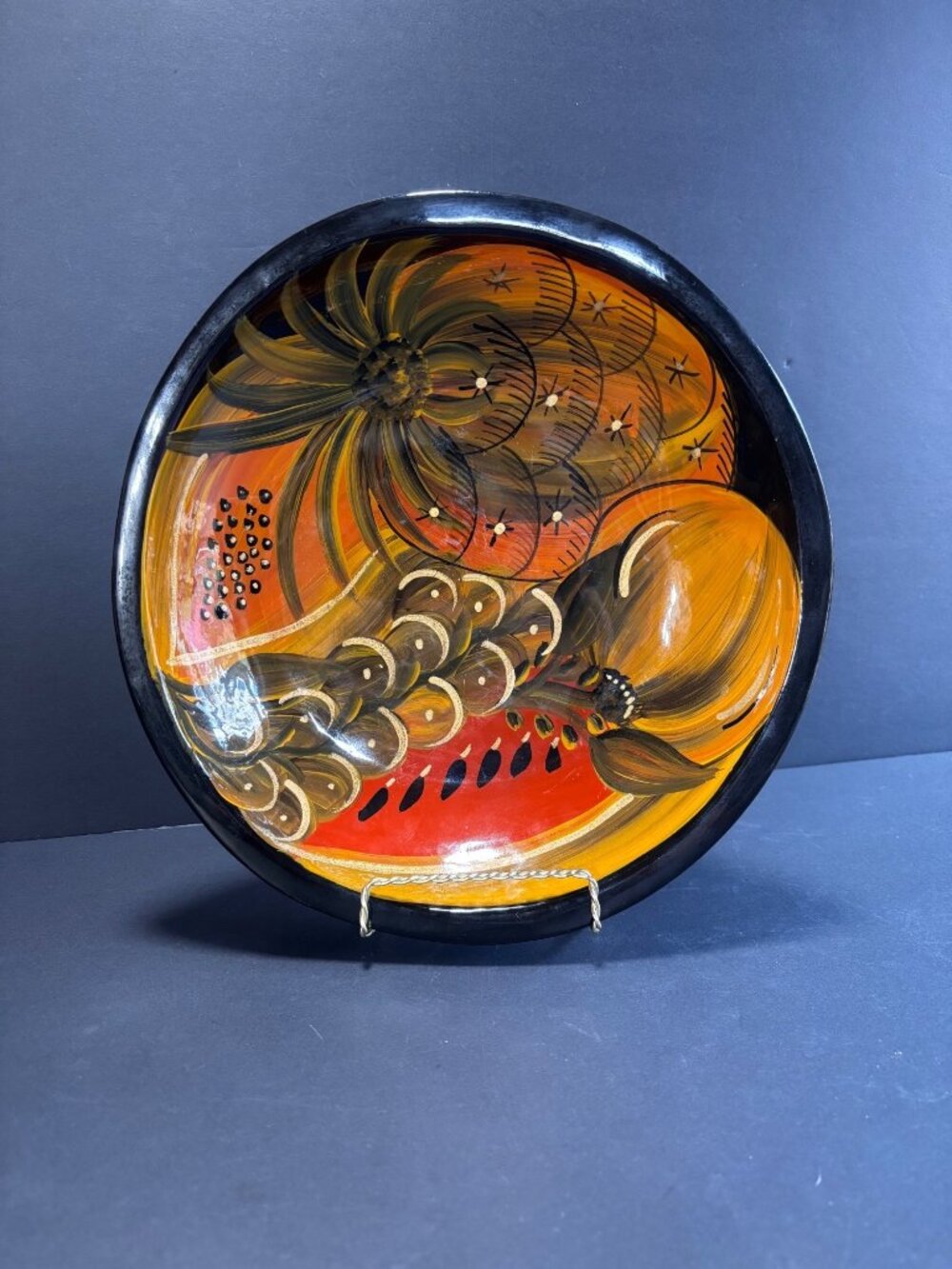 Mexican Handcrafted And Hand Painted Artist Signed Betea Bowl Vintage 80s
